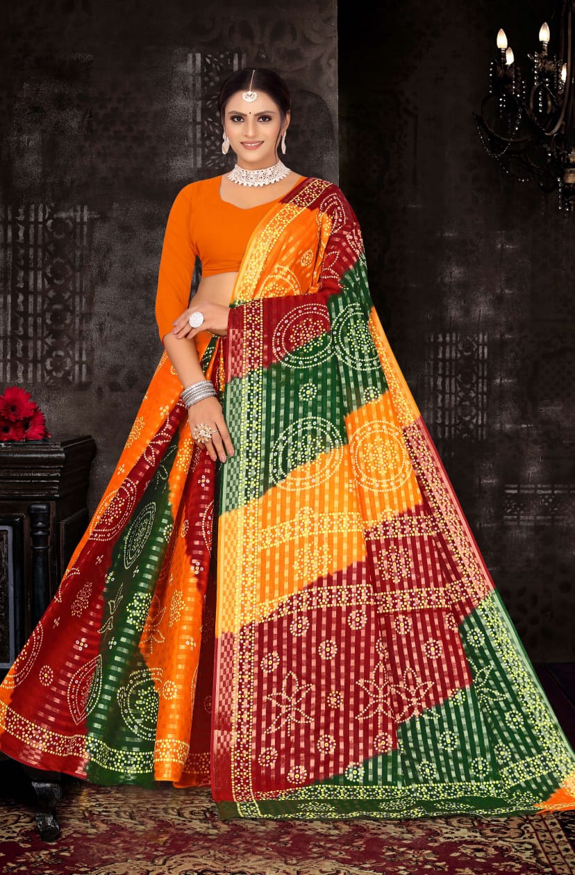 Veer Zaara 1 Ethnic Wear Bandhani Printed Wholesale Designer Sarees
